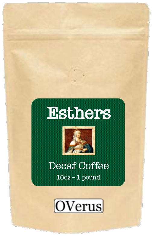 Esthers decaf coffee bag
